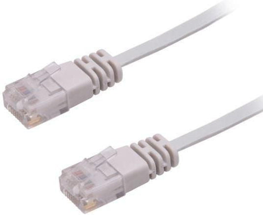 Microconnect Cat6 Flat Network Cable 1m – Grey U/UTP RJ-45 High-Speed Ethernet