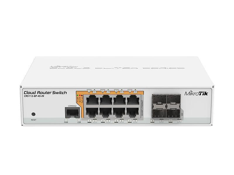 MikroTik CRS112-8P-4S-IN 8-Port Gigabit PoE Network Switch with 4 SFP, 400MHz CPU