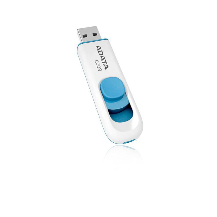 ADATA AC008-64G-RWE USB Flash Drive 64GB Slide USB 2.0 Blue/White