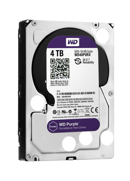 Western Digital WD40PURX 4TB 3.5" SATA 5400RPM 64MB Internal Hard Drive
