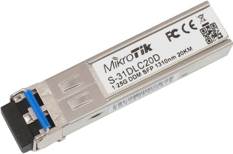 MikroTik S-31DLC20D SFP Transceiver – 1.25Gbps 1310nm LC 20km Single Mode