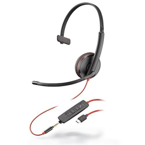 Poly 209750-101 Blackwire 3215 USB-C Monaural Noise-Cancelling Headset