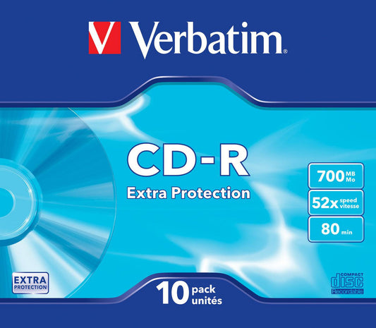 Verbatim 43415 CD-R Extra Protection 700MB 52x 10-Pack Blank CDs
