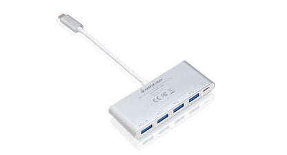 IOGEAR GUH3C4PD USB-C to 4-Port USB 3.0 Hub with Power Delivery – White