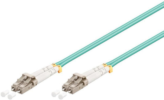 Microconnect FIB442010-FLAT 10m OM3 LC-LC Fibre Optic Cable – Aqua LSZH Duplex