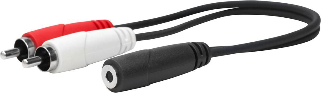 Vivolink PROMJFRCAM0.2 Audio Cable 0.2m – 3.5mm Female to 2 x RCA Male Gold-Plated Connectors