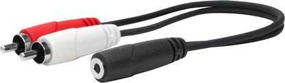 Vivolink PROMJFRCAM0.2 Audio Cable 0.2m – 3.5mm Female to 2 x RCA Male Gold-Plated Connectors