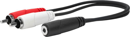 Vivolink PROMJFRCAM0.2 Audio Cable 0.2m – 3.5mm Female to 2 x RCA Male Gold-Plated Connectors
