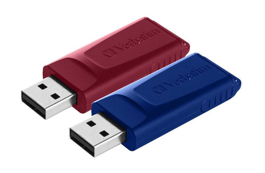 Verbatim 49327 USB Flash Drive – 2x32GB Blue/Red USB 2.0 Slide