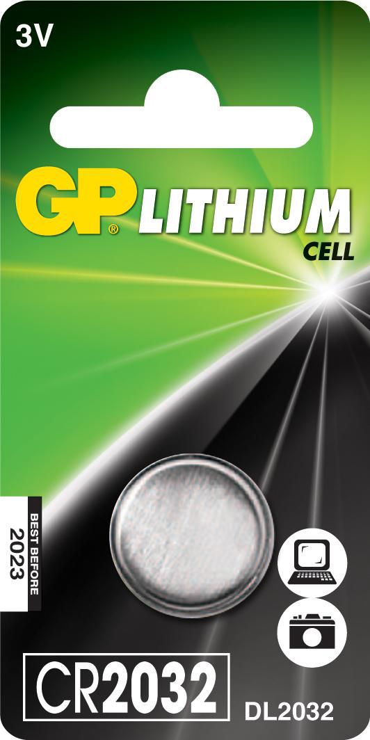 GP 2184 CR2032 Lithium Button Cell Battery 3V 1-Pack