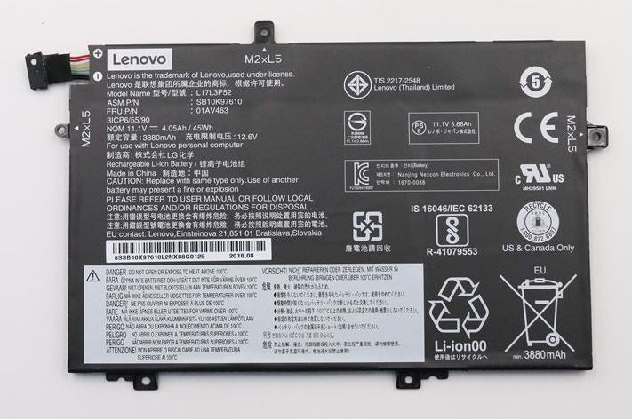 Lenovo 5B10W13895 Internal Battery – 3-Cell 45Wh Li-ion