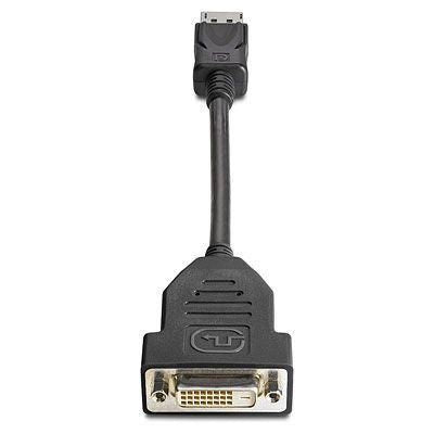 HP FH973AAR DisplayPort to DVI-D Adapter – 0.19m Black, Male to Female