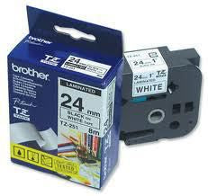 Brother TZ251 Label Making Tape – 24mm Black on White Laminated 8m