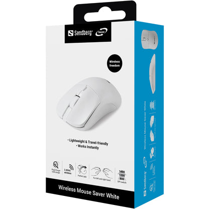 Sandberg 331-05 Wireless Mouse Ambidextrous 1600 DPI White