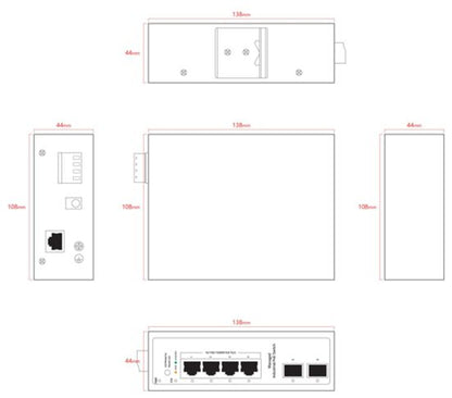 Ernitec ELECTRA-IM04-1GB 4-Port 1000Mbps Industrial Managed PoE Network Switch