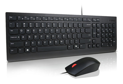 Lenovo 4X31R64414 Keyboard and Mouse Set – Full-Size USB German Black