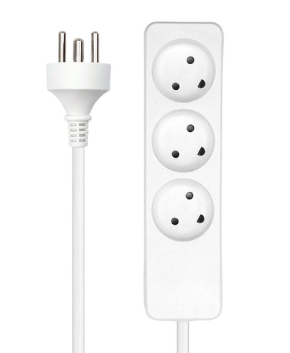 MicroConnect MC-GRU0350DK Power Strip – 3 Type K Outlets, 5m Cable, White, Indoor
