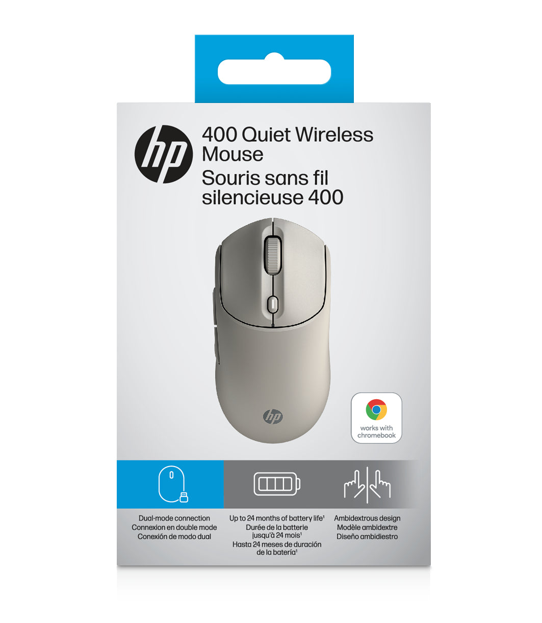 HP AZ7B6AA#ABB 400 Quiet Maple Wireless Mouse – Ambidextrous, 6000 DPI, Bluetooth, Beige