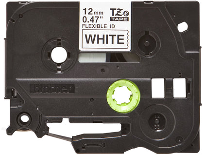 Brother TZEFX231 Label Tape – 12mm Black on White Flexible ID, 8m