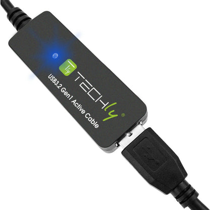 Techly ICUR30100G USB 3.2 Gen 1 Active Extension Cable 10m USB A Black