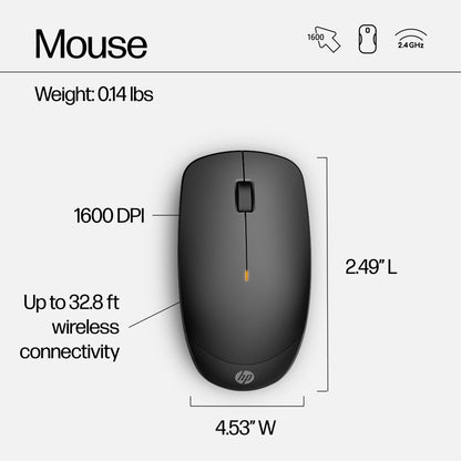 HP 18H24AA#ABU Wireless Mouse and Keyboard Combo – Full-Size, 2.4GHz, Black