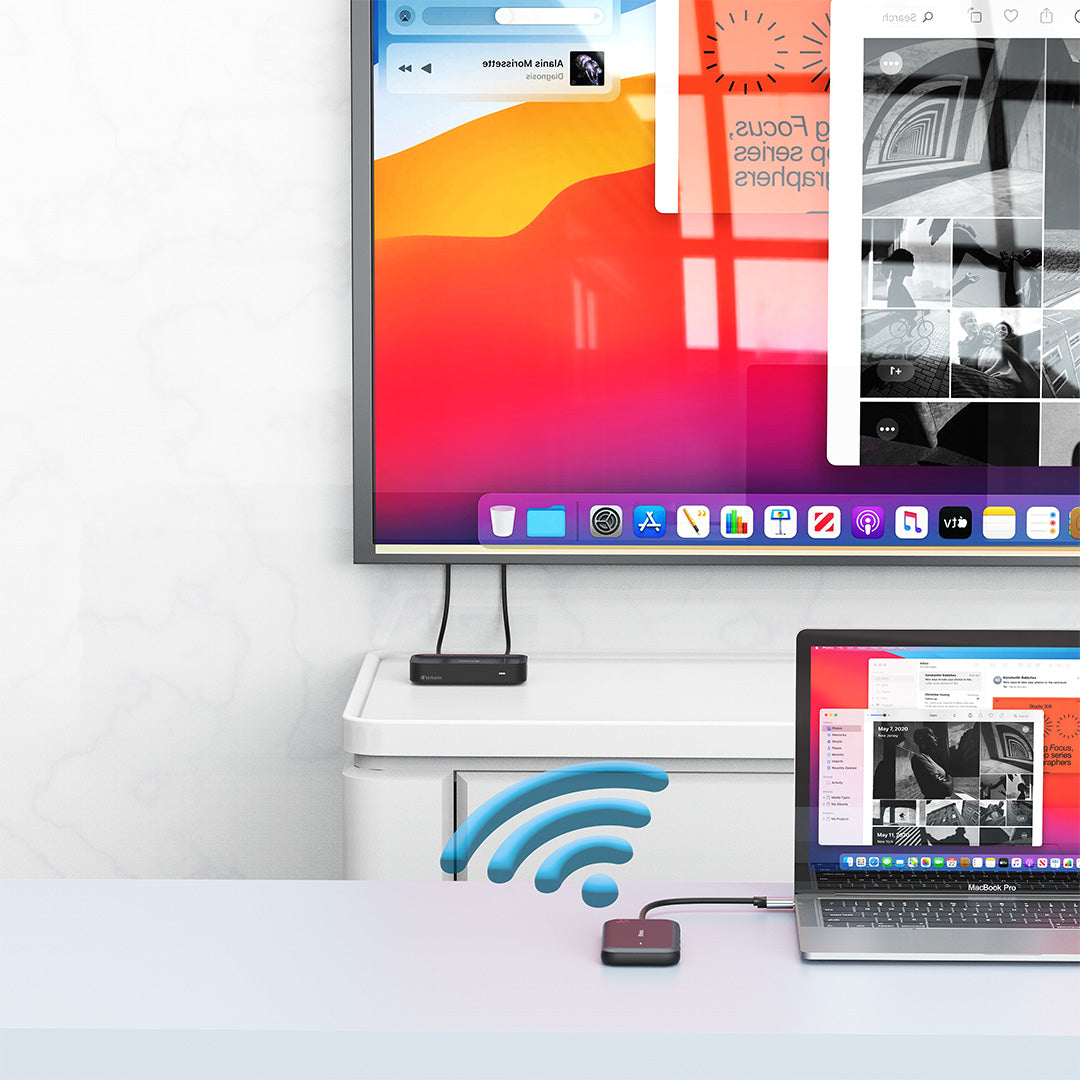 Verbatim 32146 Wireless Display Adapter – 1080p USB-C Hub Wi-Fi