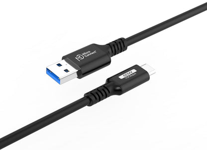 MicroConnect USB3.2AC015 USB-C to USB-A Cable – 0.15m, 10Gbps, 60W, Black