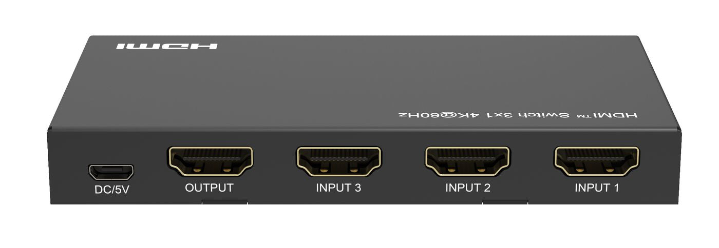 MicroConnect MC-HDMISWITCH0301-4K 3x1 HDMI AV Switch 4K 60Hz with Remote