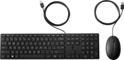 HP 9SR36UT#UUW Wired Desktop 320MK Mouse and Keyboard – USB, Black