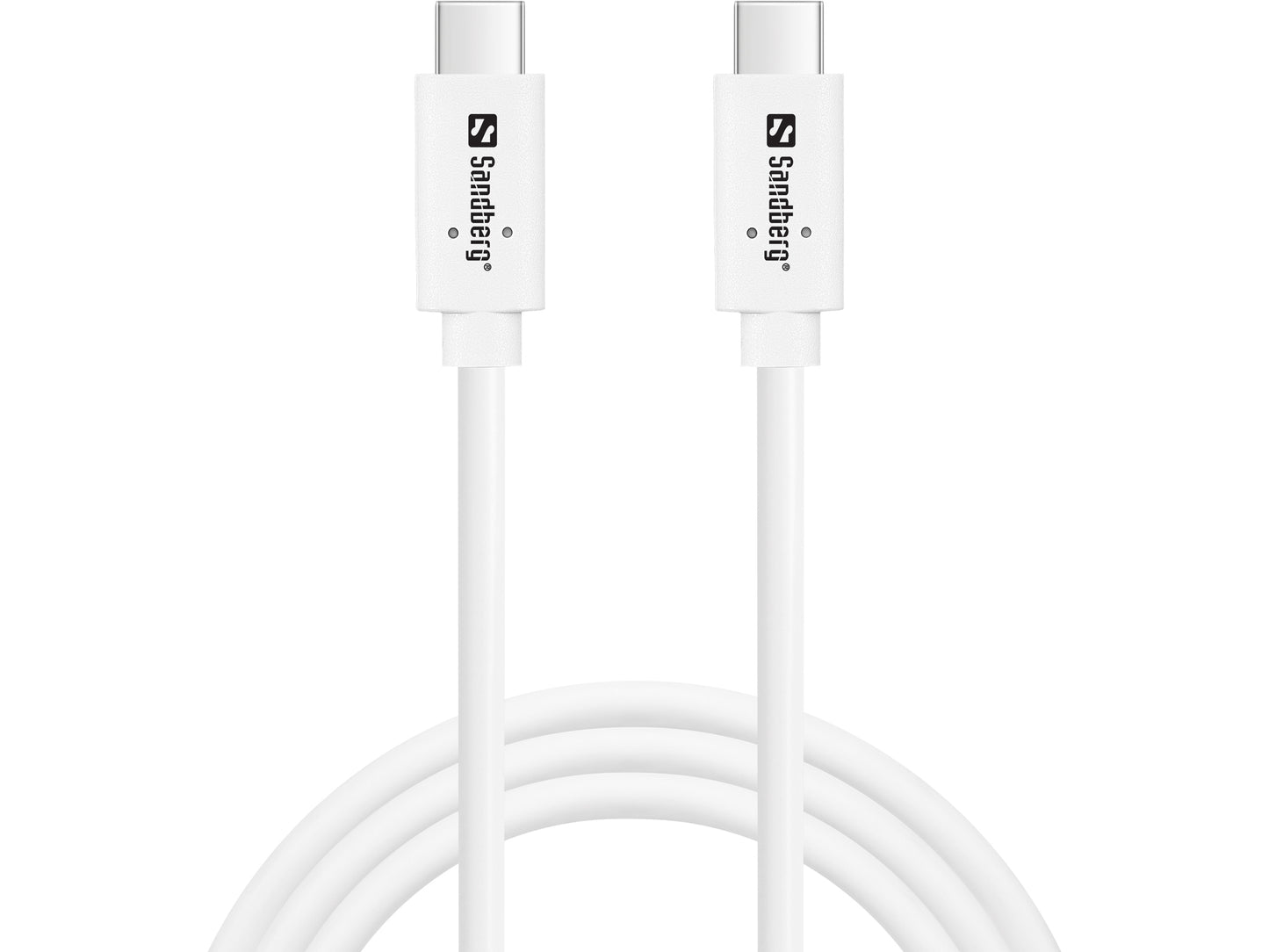 Sandberg 136-53 USB-C to USB-C Cable 1m – 100W Power Delivery, USB 3.2 Gen 2, 10Gbps, White