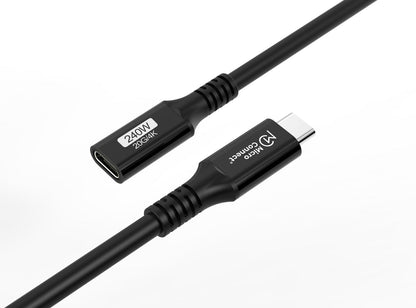 MicroConnect USB3.2CC1.5EX USB-C Extension Cable USB4 Gen 2x2 1.5m 10Gbps 100W Black