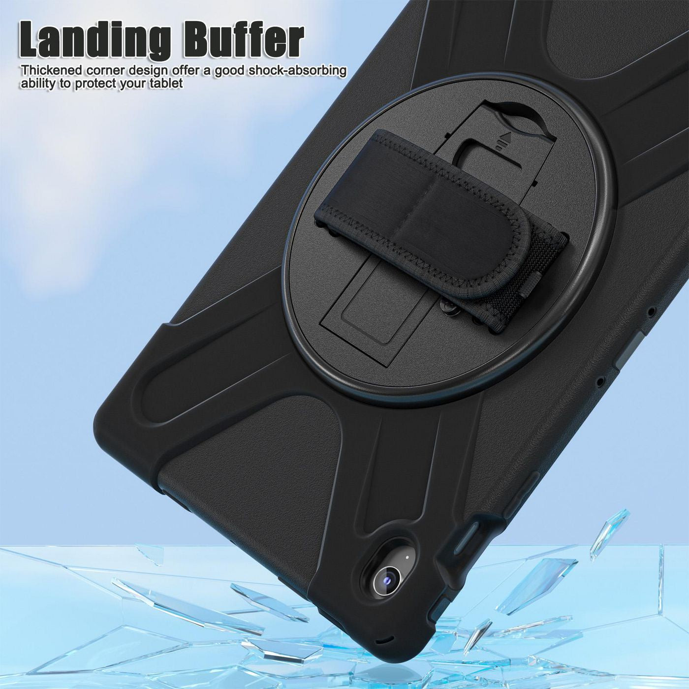 eSTUFF ES681863-BULK Tablet Case – Defender Black, MIL-STD-810H, Kickstand