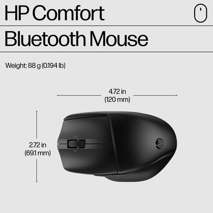 HP 8T6M3AA 480 Comfort Bluetooth Mouse – Wireless, 4000 DPI, Black