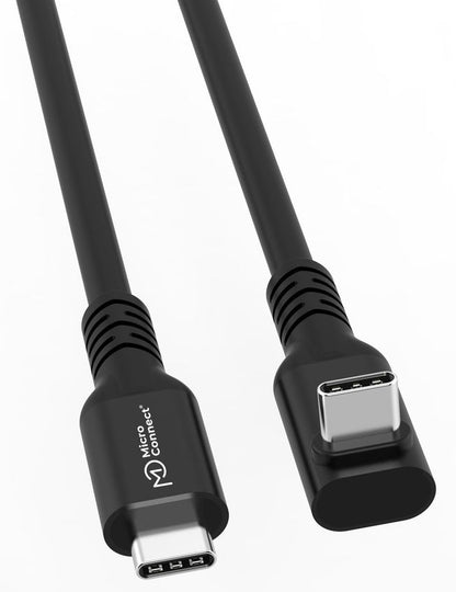 MicroConnect MC-USB3.2CC025-FA USB-C Cable 0.25m 100W 20Gbps Angled Black