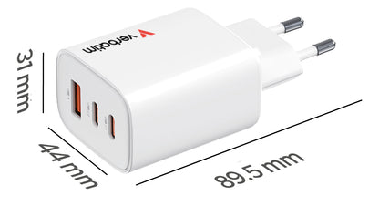 Verbatim 32353 GaN Charger 65W EU Plug White – USB-C Fast Charging