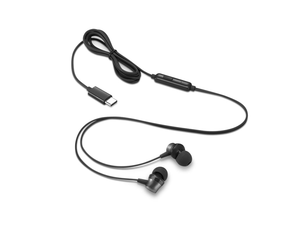 Lenovo 4XD1J77351 In-Ear Wired Headset – USB Type-C, Black, Office Binaural