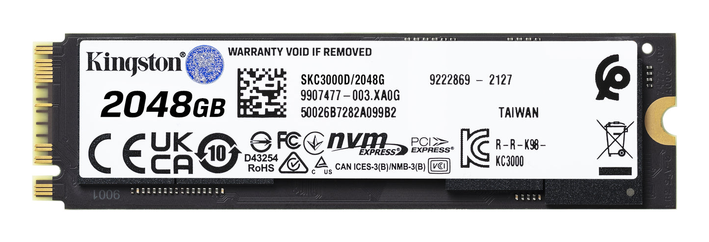 Kingston SKC3000D/2048G M.2 2280 PCIe 4.0 NVMe SSD 2TB 3D TLC