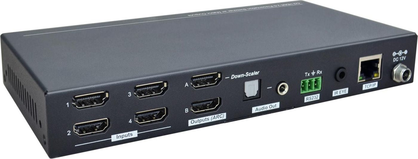 Vivolink VLHDMIMAT4X2RS AV Matrix Scaling Matrix Switcher 4K 18Gbps HDMI 2.0b