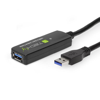 Techly ICUR30100G USB 3.2 Gen 1 Active Extension Cable 10m USB A Black