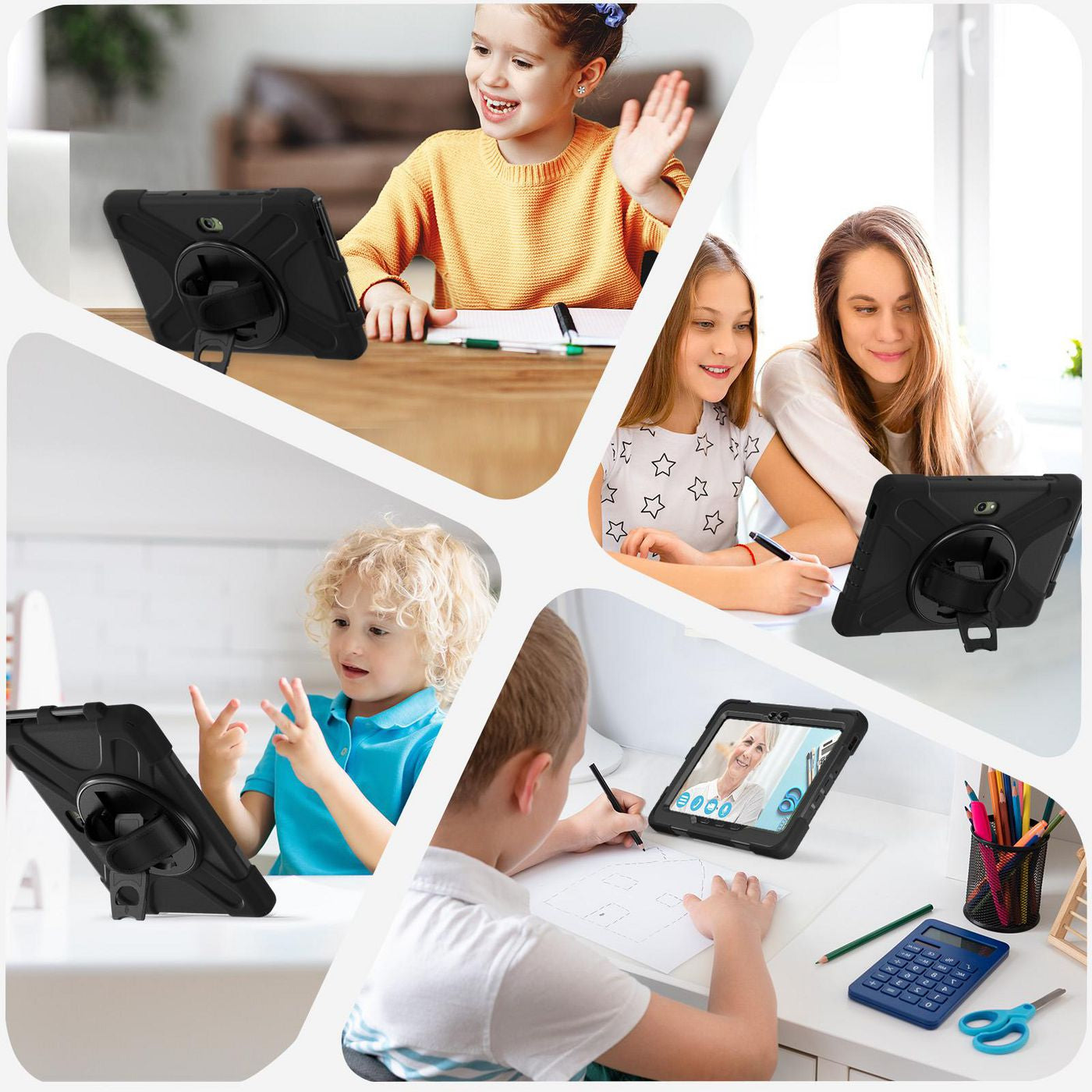 eSTUFF ES681864-BULK Tablet Case – Defender, Black, MIL-STD-810H, Kickstand