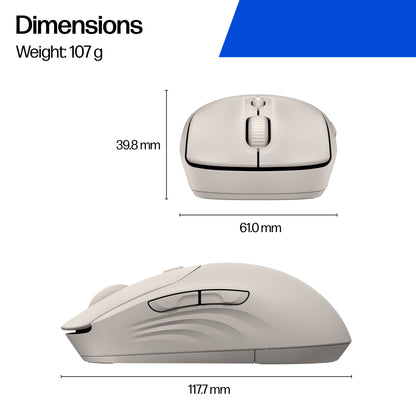 HP AZ7B2AA 400 Quiet Wireless Mouse – Ambidextrous, 6000 DPI, 5 Buttons