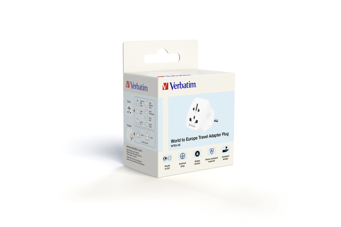 Verbatim 49549 World to Europe Adapter – Universal Travel Plug Type F