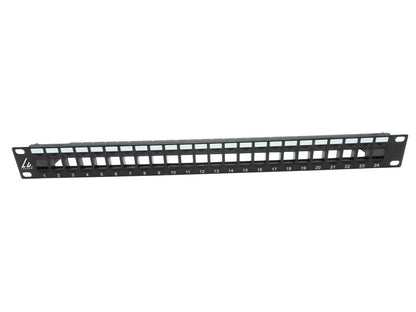 Lanview LVN127596 24-Port 1U Rack Mount Patch Panel – CAT6 RJ-45 Steel