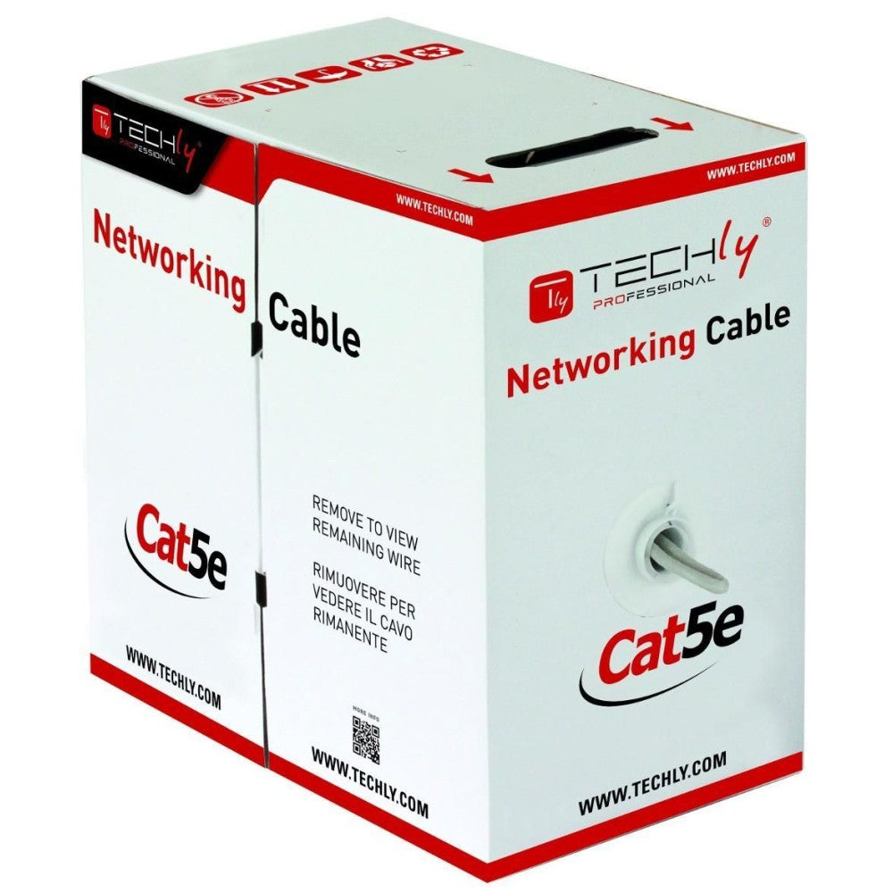 Techly ITP8-FLU-0305 Cat5e U/UTP Network Cable 305m Grey PVC