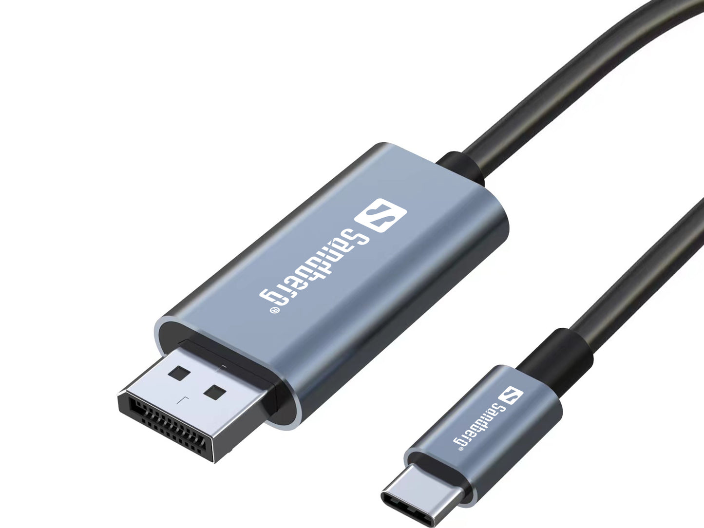 Sandberg 136-51 USB-C to DisplayPort Cable 2m – 4K UHD, 240Hz, Aluminium Connectors