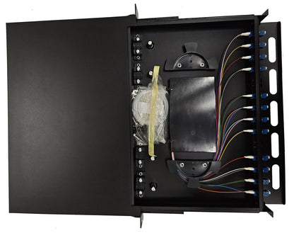 Lanview LVO-101015 1U Sliding Fibre Optic Patch Panel – 24 LC SM OS2 Core ODF
