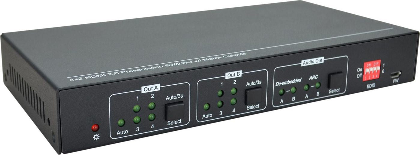 Vivolink VLHDMIMAT4X2RS AV Matrix Scaling Matrix Switcher 4K 18Gbps HDMI 2.0b