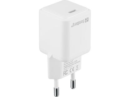 Sandberg 341-42 USB-C AC Charger PD20W Saver Fast Charge White