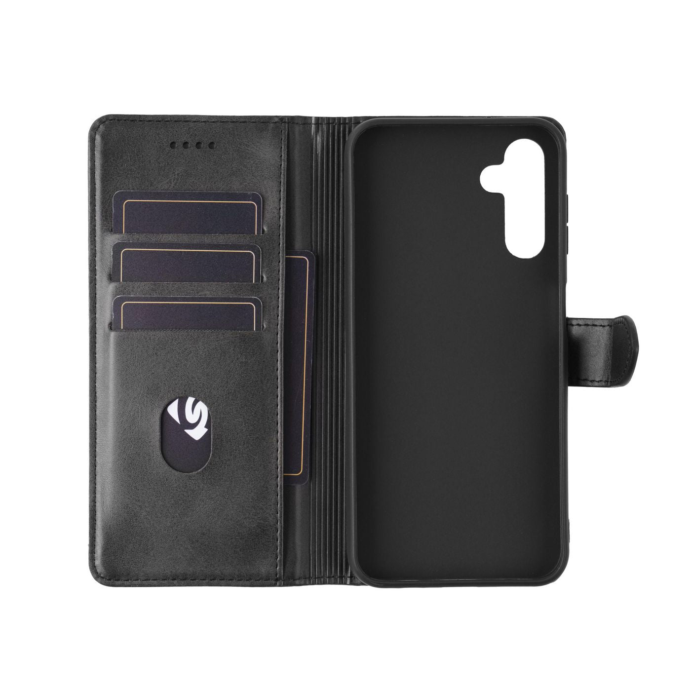 eSTUFF ES67340014-BULK Wallet Case – Black PU Leather Smart Phone Cover