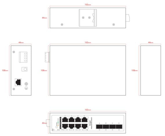 Ernitec ELECTRA-IM08-1GB Industrial Managed Network Switch – 8-Port PoE, 1000Mbps